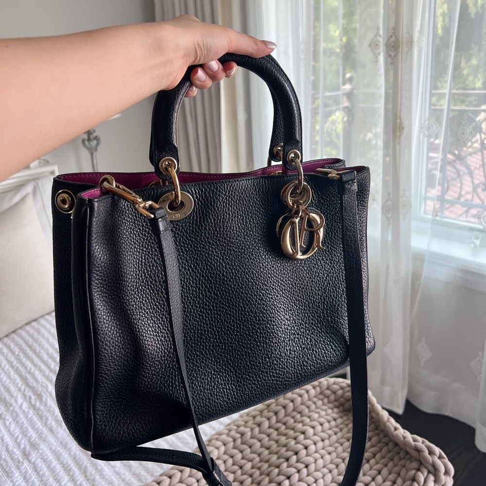 Christian Dior Diorissimo Leather Tote Black